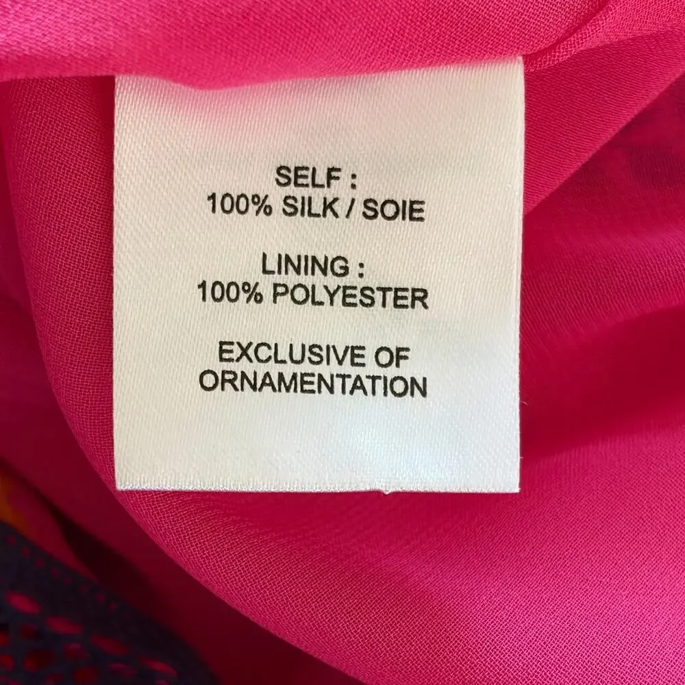 Tanya Taylor Kayla Falling Floral Pink Silk Mini Dress sz 6